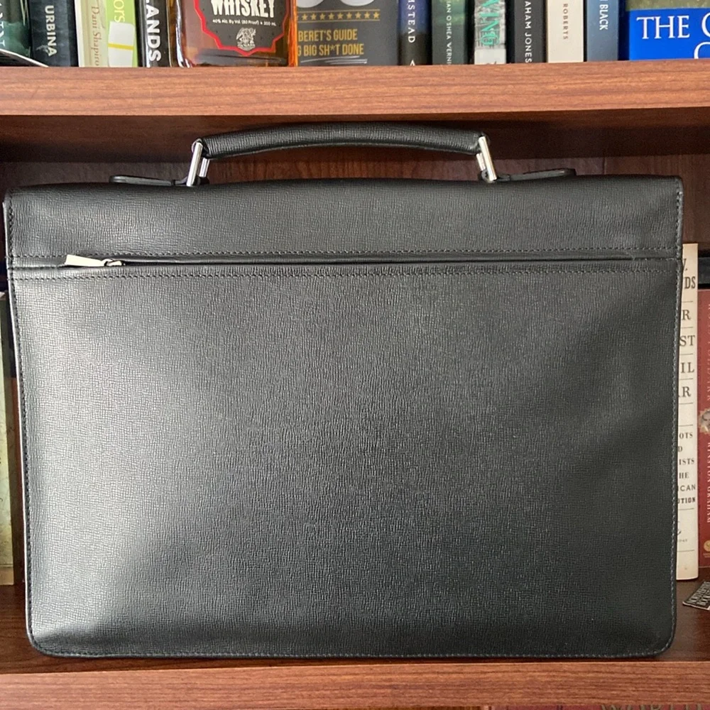 Longchamp Racing Handle Briefcase In Black - Lockable with Key